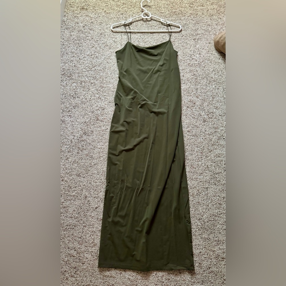 Zara Green Maxi Slip Skirt